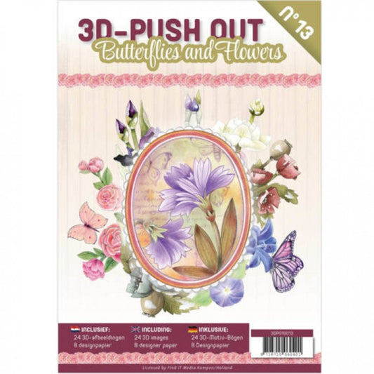 3D Push-out No.13 Butterflies & Flowers