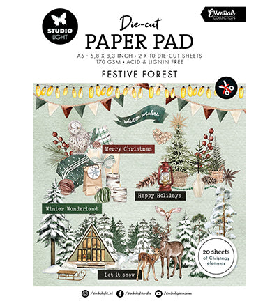 SL Die-cut Paperpad Festive Forest Essentials nr.204