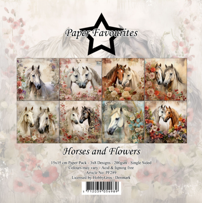 Paper Favourites | 15x15cm Paperpack Horses & Flowers