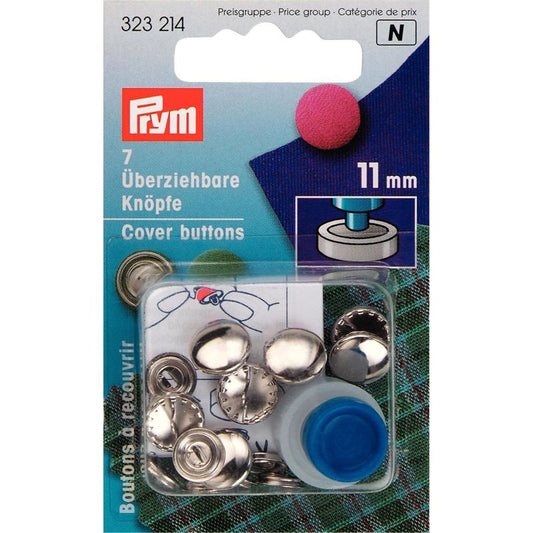 Prym stofknopen met matrijs zilverkleurig 11mm