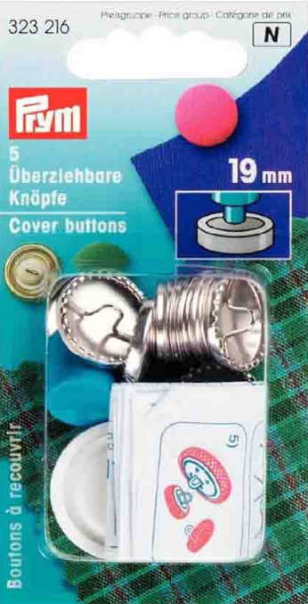 Prym stofknopen met matrijs zilverkleurig 19mm