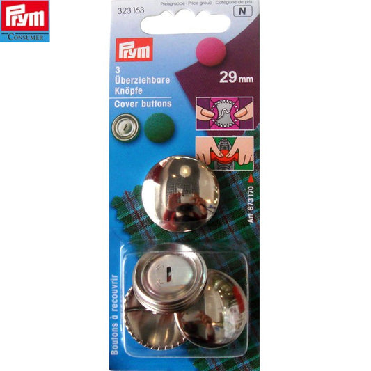 Prym stofknopen met matrijs zilverkleurig 29mm