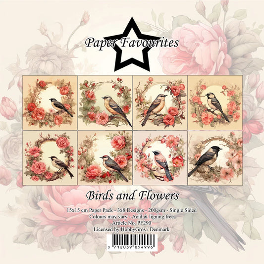 Paper Favourites | 15x15cm Paperpack Birds & Flowers