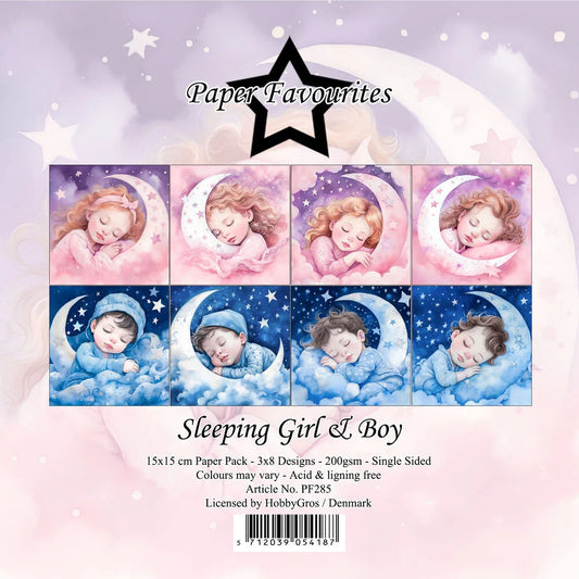 Paper Favourites | 15x15cm Paperpack Sleeping Girl & Boy