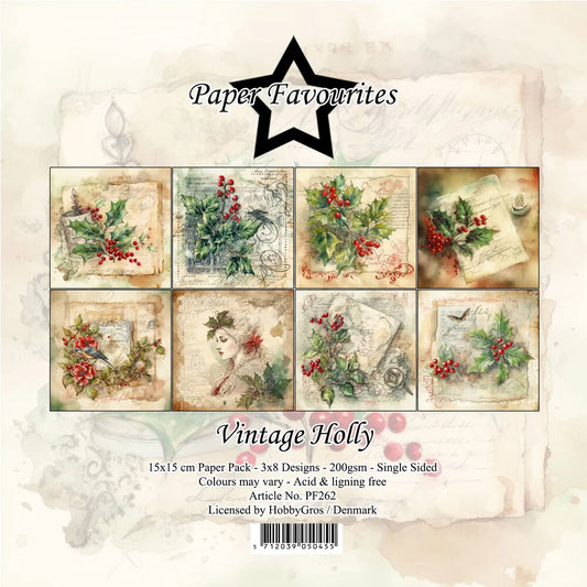 Paper Favourites | 15x15cm Paperpack Vintage Holly