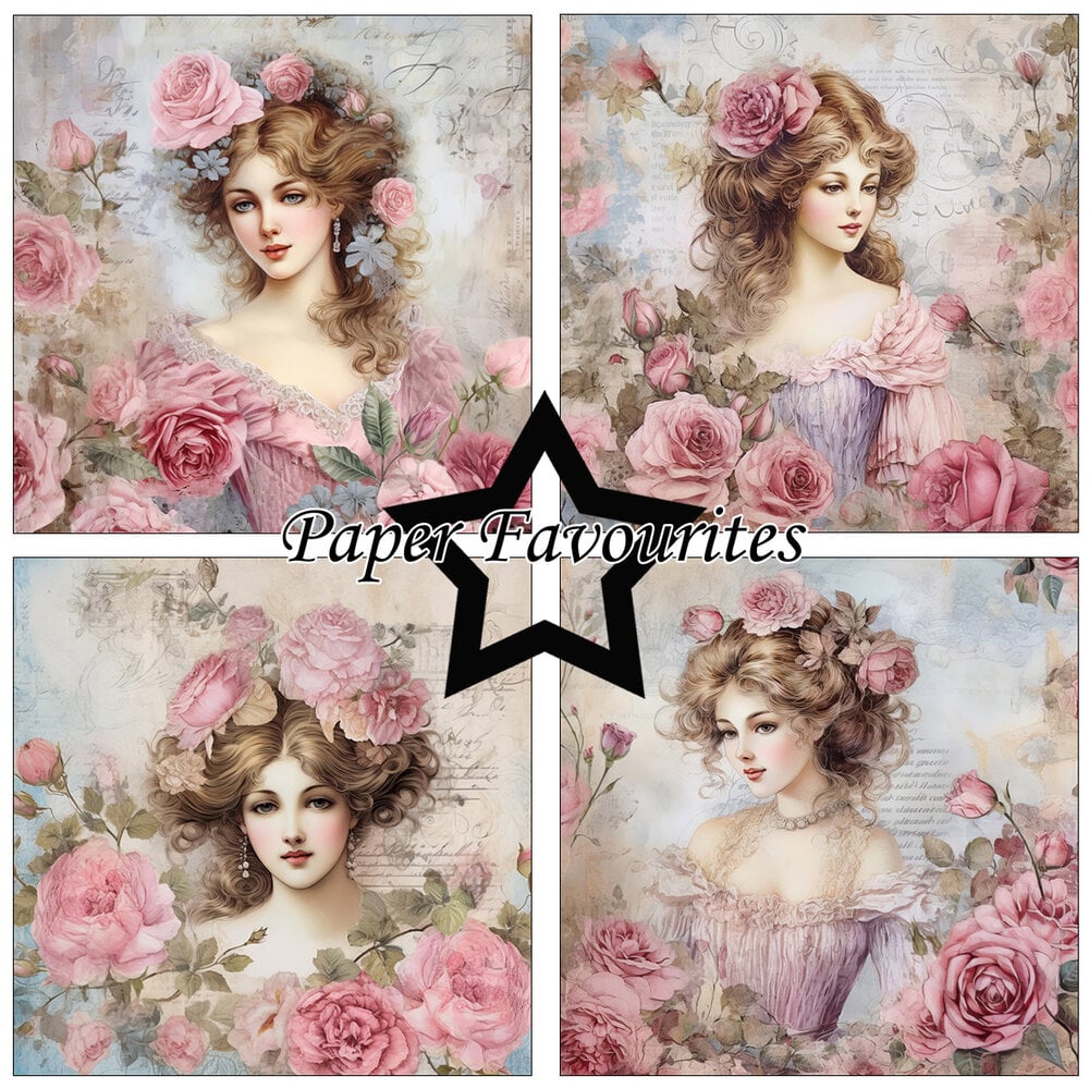 Paper Favourites | 15x15cm Paperpack Vintage Ladies - Rose