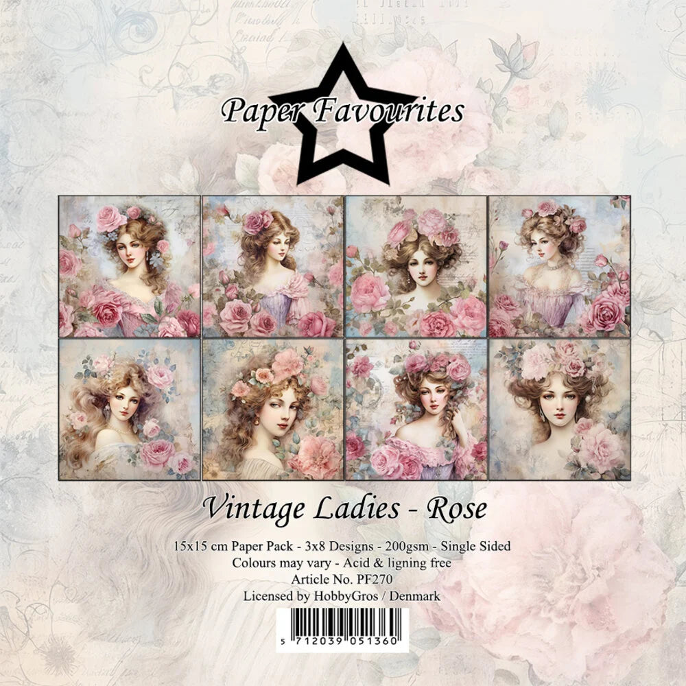 Paper Favourites | 15x15cm Paperpack Vintage Ladies - Rose